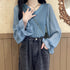 レディース ニットトップス 韓国 秋服 vネック ニットソー ぽわん袖 シースルー シフォン袖 異素材切替 トップス きれいめ ケーブル編み セーター 大人 80JMM-001