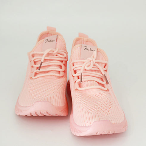 スニーカー レディース ニットスニーカー レースアップローカット メッシュウォーキングシューズ 歩きやすい カジュアル靴 滑りにくい 軽量 通気性スポーツシューズ 80JSHY-003