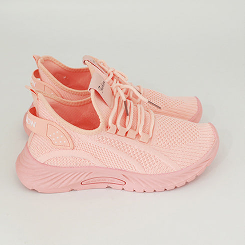 スニーカー レディース ニットスニーカー レースアップローカット メッシュウォーキングシューズ 歩きやすい カジュアル靴 滑りにくい 軽量 通気性スポーツシューズ 80JSHY-003