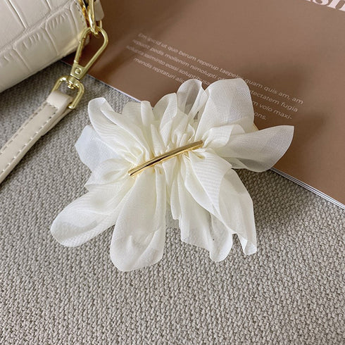 シフォンバレッタ レディースヘアアレンジ おしゃれ ヘアアクセサリー 大人可愛い まとめ髪 上品清楚 ヘアクリップ 韓国ファッション 大きめ 結婚式 二次会髪飾り 80JUNSHAN-003
