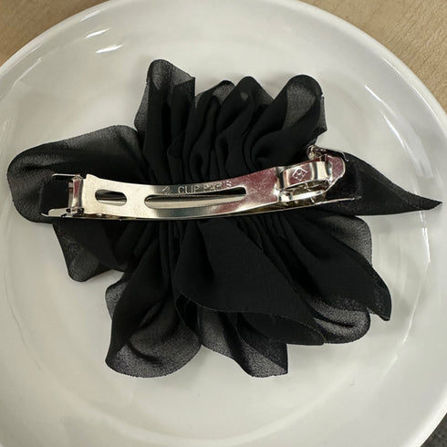 シフォンバレッタ レディースヘアアレンジ おしゃれ ヘアアクセサリー 大人可愛い まとめ髪 上品清楚 ヘアクリップ 韓国ファッション 大きめ 結婚式 二次会髪飾り 80JUNSHAN-003