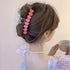 ハートヘアクリップ ピンクバンスクリップ 大きめ ヘアクリップ 韓国 簡単挟む 髪留め 20代 30代 髪飾り まとめ髪 ヘアアクセサリー デイリーヘアアレンジ 80JUNSHAN-006