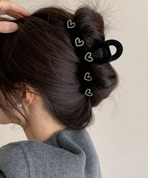 ヘアクリップ おしゃれバンスクリップ韓国 レディース 可愛い ヘアアクセサリー ハートモチーフ ワニクリップ まとめ髪 簡単 ヘア小物 オフィスカジュアル髪飾り 80JUNSHAN-008