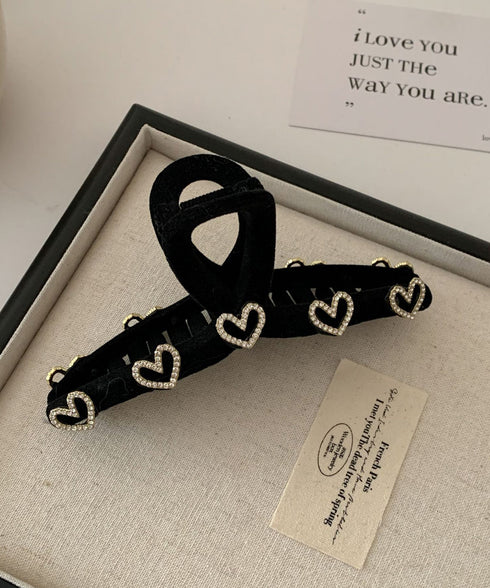 ヘアクリップ おしゃれバンスクリップ韓国 レディース 可愛い ヘアアクセサリー ハートモチーフ ワニクリップ まとめ髪 簡単 ヘア小物 オフィスカジュアル髪飾り 80JUNSHAN-008