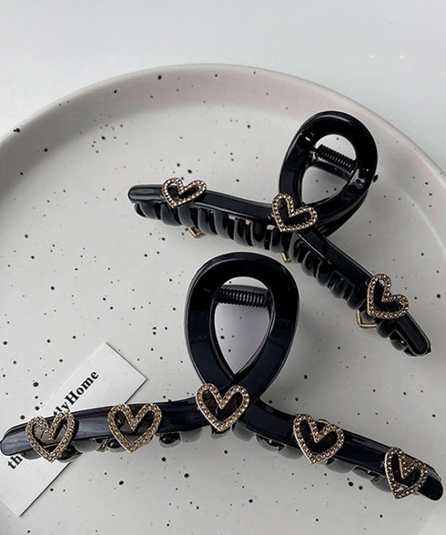 ヘアクリップ おしゃれバンスクリップ韓国 レディース 可愛い ヘアアクセサリー ハートモチーフ ワニクリップ まとめ髪 簡単 ヘア小物 オフィスカジュアル髪飾り 80JUNSHAN-008