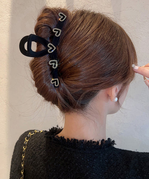 ヘアクリップ おしゃれバンスクリップ韓国 レディース 可愛い ヘアアクセサリー ハートモチーフ ワニクリップ まとめ髪 簡単 ヘア小物 オフィスカジュアル髪飾り 80JUNSHAN-008