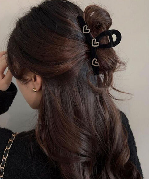 ヘアクリップ おしゃれバンスクリップ韓国 レディース 可愛い ヘアアクセサリー ハートモチーフ ワニクリップ まとめ髪 簡単 ヘア小物 オフィスカジュアル髪飾り 80JUNSHAN-008