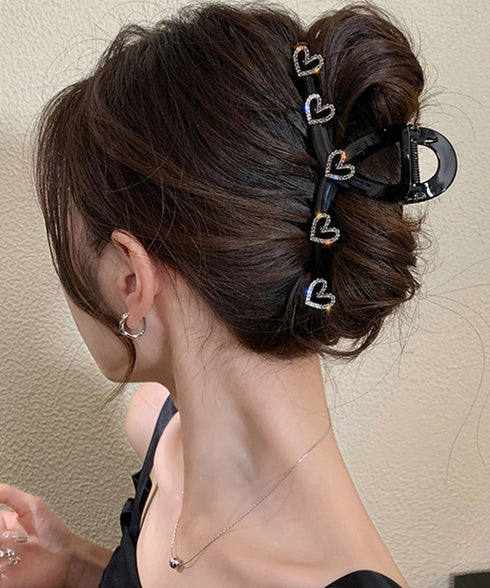 ヘアクリップ おしゃれバンスクリップ韓国 レディース 可愛い ヘアアクセサリー ハートモチーフ ワニクリップ まとめ髪 簡単 ヘア小物 オフィスカジュアル髪飾り 80JUNSHAN-008