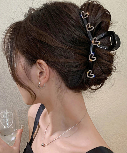 ヘアクリップ おしゃれバンスクリップ韓国 レディース 可愛い ヘアアクセサリー ハートモチーフ ワニクリップ まとめ髪 簡単 ヘア小物 オフィスカジュアル髪飾り 80JUNSHAN-008