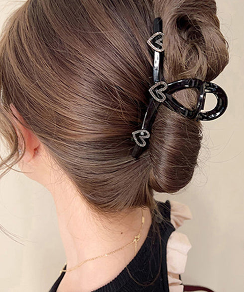 ヘアクリップ おしゃれバンスクリップ韓国 レディース 可愛い ヘアアクセサリー ハートモチーフ ワニクリップ まとめ髪 簡単 ヘア小物 オフィスカジュアル髪飾り 80JUNSHAN-008