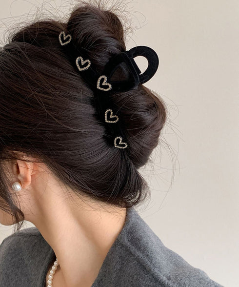 ヘアクリップ おしゃれバンスクリップ韓国 レディース 可愛い ヘアアクセサリー ハートモチーフ ワニクリップ まとめ髪 簡単 ヘア小物 オフィスカジュアル髪飾り 80JUNSHAN-008