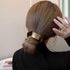 プレート付きシュシュ 大人っぽいヘアゴム まとめ髪 ヘアアクセサリー ポニーテールゴム オフィスカジュアル 韓国ファッション きれいめ お団子 ヘア グッズ 簡単 80JUNSHAN-009
