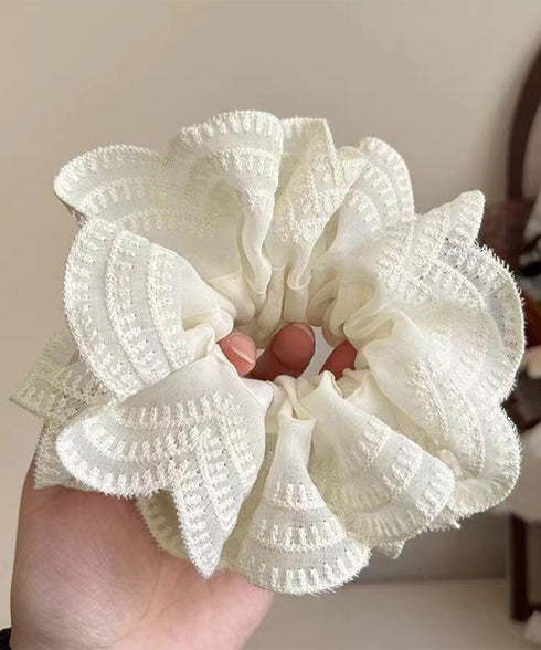 ボリュームレースシュシュ 韓国風ヘアゴム レディース 大人かわいい ヘアアクセ フェミニン ヘアグッズ 甘めスタイル 髪飾り おしゃれ まとめ髪 オルチャン髪ゴム 80JUNSHAN-011