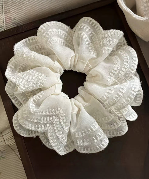 ボリュームレースシュシュ 韓国風ヘアゴム レディース 大人かわいい ヘアアクセ フェミニン ヘアグッズ 甘めスタイル 髪飾り おしゃれ まとめ髪 オルチャン髪ゴム 80JUNSHAN-011