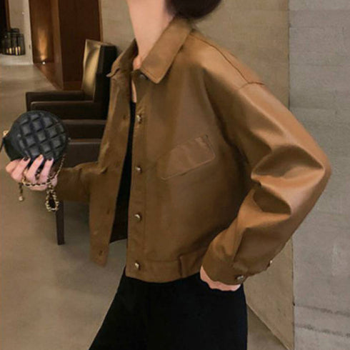 ライダースジャケット レディース革ジャン おしゃれ レザージャケット 韓国秋冬 カッコいい ストリートカジュアル ショート フェイクレザーアウター レトロ 着やせ 80LAIY-002