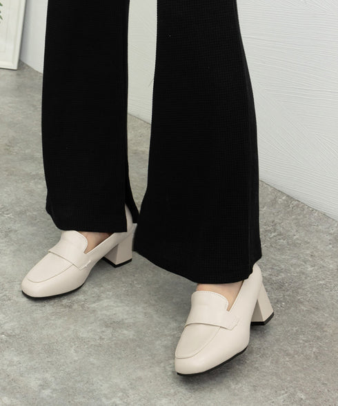 ローファーパンプス チャンキーヒール靴 レディース スクエアトゥパンプス 通学通勤 歩きやすいシューズ きれいめオフィスビジネスくつ おしゃれ 太ヒールパンプス 80LCHANG-001