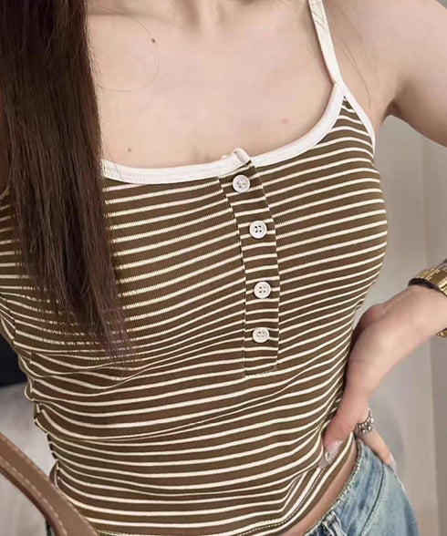 カップ付きキャミソール ブラトップ重ね着 レディースブラキャミ ショート丈 ノンワイヤー Uネックキャミソール ボーダー柄インナー パッド付き インナーウェア夏服 80LEYOU-001