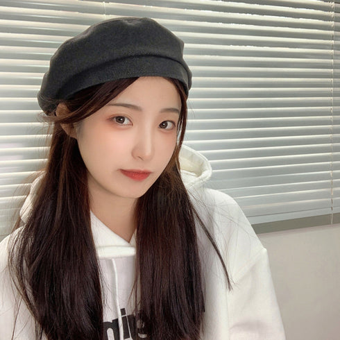 ベレー帽 レディース帽子トレンド 韓国風 フェルトベレー帽 秋冬定番ハット ベーシック ボリューム カジュアル 暖かいベレー帽大人可愛い 通勤通学 帽子無地 5色 80LFANG-001