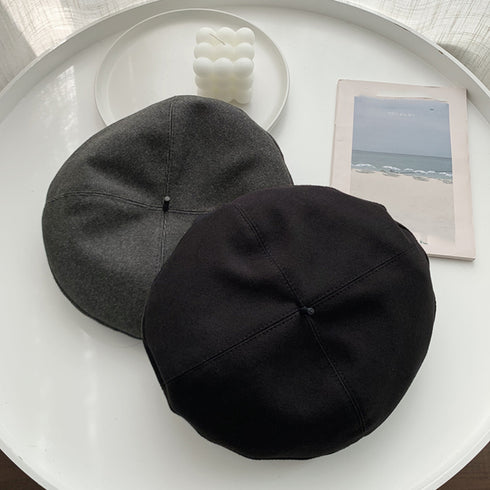 ベレー帽 レディース帽子トレンド 韓国風 フェルトベレー帽 秋冬定番ハット ベーシック ボリューム カジュアル 暖かいベレー帽大人可愛い 通勤通学 帽子無地 5色 80LFANG-001