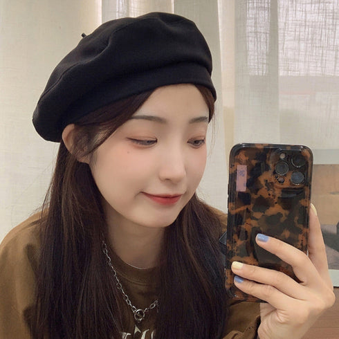 ベレー帽 レディース帽子トレンド 韓国風 フェルトベレー帽 秋冬定番ハット ベーシック ボリューム カジュアル 暖かいベレー帽大人可愛い 通勤通学 帽子無地 5色 80LFANG-001