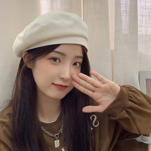 ベレー帽 レディース帽子トレンド 韓国風 フェルトベレー帽 秋冬定番ハット ベーシック ボリューム カジュアル 暖かいベレー帽大人可愛い 通勤通学 帽子無地 5色 80LFANG-001