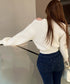 ショート丈 ニットトップスレディース秋冬 大人可愛い ニットソー長袖 セクシー リブニット オフショルダー 韓国ファッション 肩開きトップス ホルターネックニット 80MEIREN-010