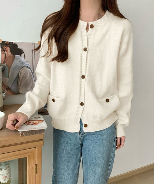 ニットカーディガン ポケット付き 秋冬服 レディース 大人可愛いニット羽織り シンプルニットトップス カジュアルきれいめ ニットアウター おしゃれ ニットセーター 80MEIREN-023