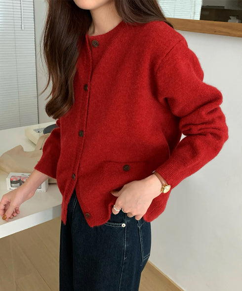 ニットカーディガン ポケット付き 秋冬服 レディース 大人可愛いニット羽織り シンプルニットトップス カジュアルきれいめ ニットアウター おしゃれ ニットセーター 80MEIREN-023