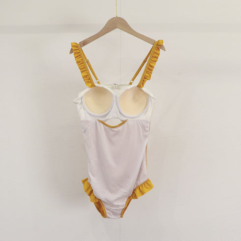 水着体型カバー モノキニ水着大きいサイズ スカート付き ワンピース水着 2点セット バックシャン リボン レオタード水着 ハイウエストビーチウェア ぽっちゃり水着 80MIAOMIAO-001