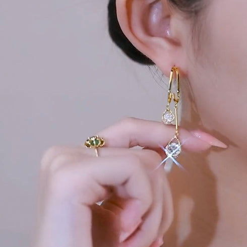 ドロップ ロングピアス レディース 小顔 きらきら 結婚式 アクセサリー ジュエリー 揺れる きれいめ パーティーピアス プチプラ ピアス フェミニン 耳飾り女性 80MINGHANG-005