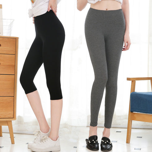 薄手 レギンス 夏 涼しい レディース モダール パギンス ウエストゴム パンツ 楽ちん イージーパンツ ストレッチ カプリパンツ 7分丈 レギンス 九分丈 80MISHANG-001