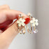 花モチーフ フープピアス 韓国 おしゃれ 大きめ ピアス レディース 上品 可憐 ビジュー ピアス 大ぶり 耳飾り アクセサリー 女性 プチプラ ファッション雑貨 80MOTAI-001