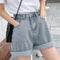 デニム ショートパンツ レディース韓国風 ハイウエスト ショーパン デニムワイドパンツ 春夏秋 ホットパンツ ゆったり ロールアップ 短パン カジュアル ボトムス 80NNYS-001