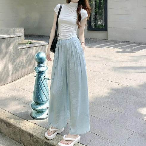 とろみパンツ レディース 綿麻スカンツ夏 ワイドパンツ 春夏秋 きれいめ ガウチョパンツ リネン ハイウエスト フレアパンツ 薄手 ロングパンツ ナチュラル 韓国 80OUML-001