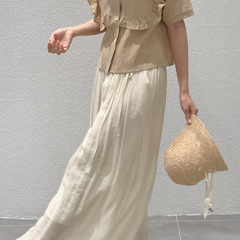 とろみパンツ レディース 綿麻スカンツ夏 ワイドパンツ 春夏秋 きれいめ ガウチョパンツ リネン ハイウエスト フレアパンツ 薄手 ロングパンツ ナチュラル 韓国 80OUML-001