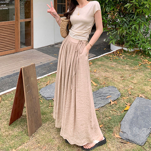 とろみパンツ レディース 綿麻スカンツ夏 ワイドパンツ 春夏秋 きれいめ ガウチョパンツ リネン ハイウエスト フレアパンツ 薄手 ロングパンツ ナチュラル 韓国 80OUML-001