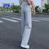 デニムストレートパンツ ダメージジーンス レディース ゆったり デニムワイドパンツ ハイウエスト ジーパン オシャレ カジュアルロングパンツ 脚長ボトムス 春秋夏 80PAISH-001