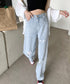 ワイド デニムパンツ ダメージ加工脚長 ハイウエスト ストレートパンツ レディース おしゃれ カジュアル ジーパン 着やせ 春夏 ロングパンツ 韓国風 80PINC-002