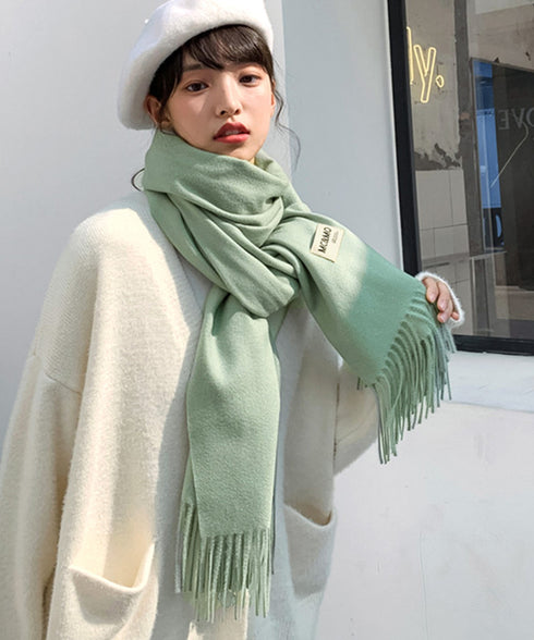 ストール 大判 マフラー カシミヤタッチ レディース ふんわり フリンジストール リバーシブル 秋冬 ロング スカーフショール かわいい マフラー 無地厚手 韓国 80PUCHUN-001