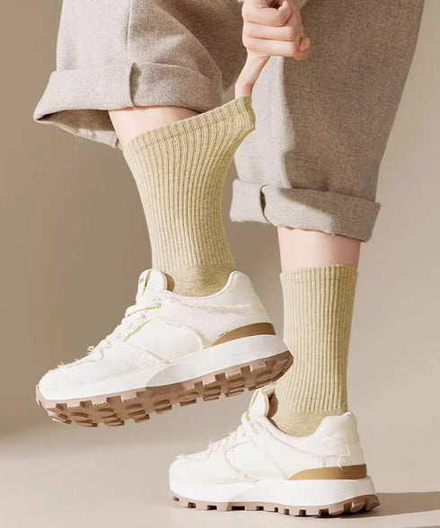 中筒靴下 ローソックス アンクルソックス 長さが選べるソックス レディース 締め付けない靴下無地 蒸れない靴下臭わない ミディアムソックス綿ポリ シンプルソックス 80QIANDA-001