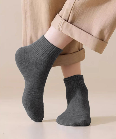 中筒靴下 ローソックス アンクルソックス 長さが選べるソックス レディース 締め付けない靴下無地 蒸れない靴下臭わない ミディアムソックス綿ポリ シンプルソックス 80QIANDA-001