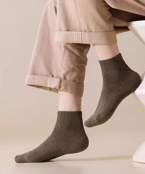 中筒靴下 ローソックス アンクルソックス 長さが選べるソックス レディース 締め付けない靴下無地 蒸れない靴下臭わない ミディアムソックス綿ポリ シンプルソックス 80QIANDA-001