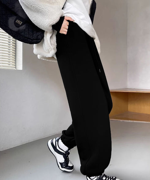 裏ボア スウェットパンツ あったかパンツ レディース カジュアル 裏起毛ジョガーパンツ ハイウエスト裏フリースロングパンツ 秋冬防寒ボトムス 着やせ ウエストゴム 80RTONG-003