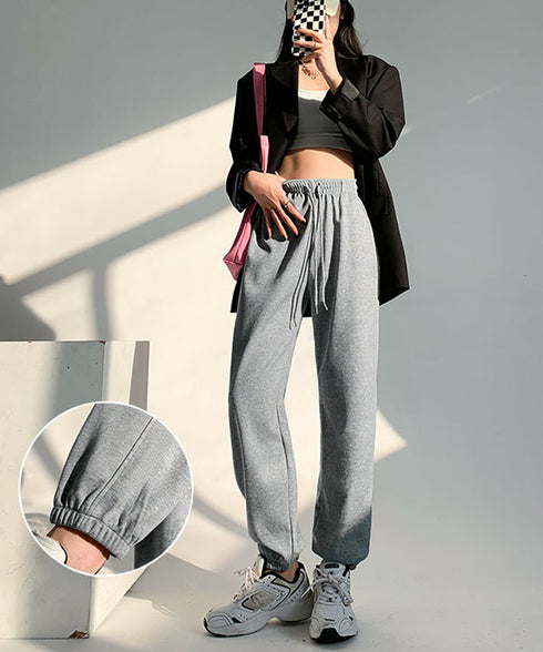 裏ボア スウェットパンツ あったかパンツ レディース カジュアル 裏起毛ジョガーパンツ ハイウエスト裏フリースロングパンツ 秋冬防寒ボトムス 着やせ ウエストゴム 80RTONG-003