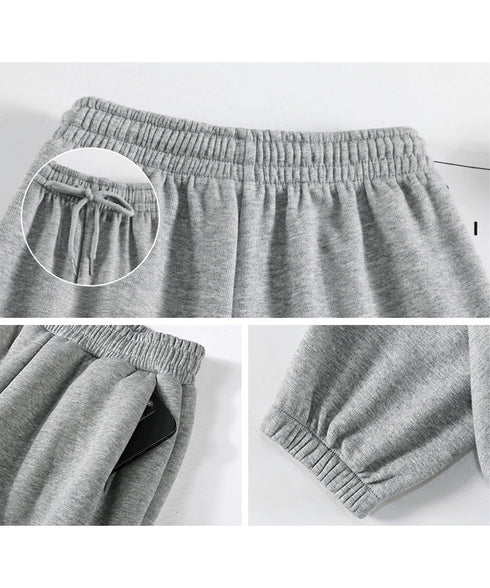 裏ボア スウェットパンツ あったかパンツ レディース カジュアル 裏起毛ジョガーパンツ ハイウエスト裏フリースロングパンツ 秋冬防寒ボトムス 着やせ ウエストゴム 80RTONG-003