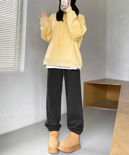 裏ボア スウェットパンツ あったかパンツ レディース カジュアル 裏起毛ジョガーパンツ ハイウエスト裏フリースロングパンツ 秋冬防寒ボトムス 着やせ ウエストゴム 80RTONG-003