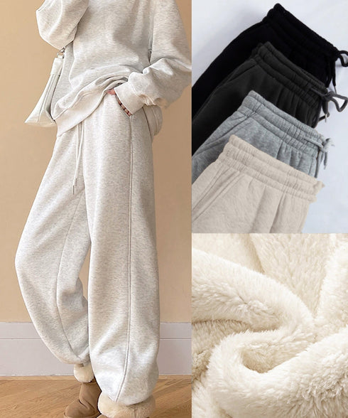 裏ボア スウェットパンツ あったかパンツ レディース カジュアル 裏起毛ジョガーパンツ ハイウエスト裏フリースロングパンツ 秋冬防寒ボトムス 着やせ ウエストゴム 80RTONG-003