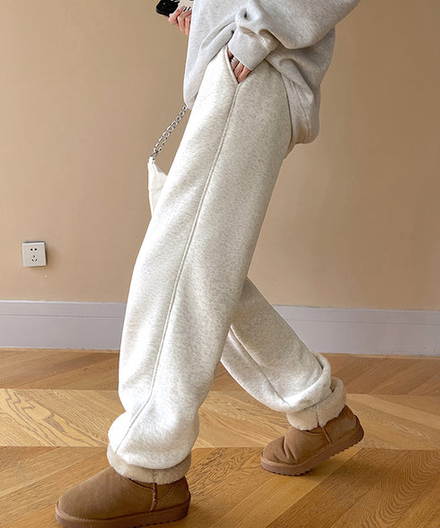 裏ボア スウェットパンツ あったかパンツ レディース カジュアル 裏起毛ジョガーパンツ ハイウエスト裏フリースロングパンツ 秋冬防寒ボトムス 着やせ ウエストゴム 80RTONG-003