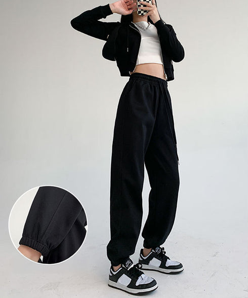 裏ボア スウェットパンツ あったかパンツ レディース カジュアル 裏起毛ジョガーパンツ ハイウエスト裏フリースロングパンツ 秋冬防寒ボトムス 着やせ ウエストゴム 80RTONG-003