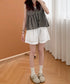梯子レースショートパンツハーフパンツ夏服 レディース ハイウエスト短パン おしゃれ可愛い ゆったりショーパン ウエストゴムキュロットボトムスきれいめ 裾透かし彫り 80SANSHI-001